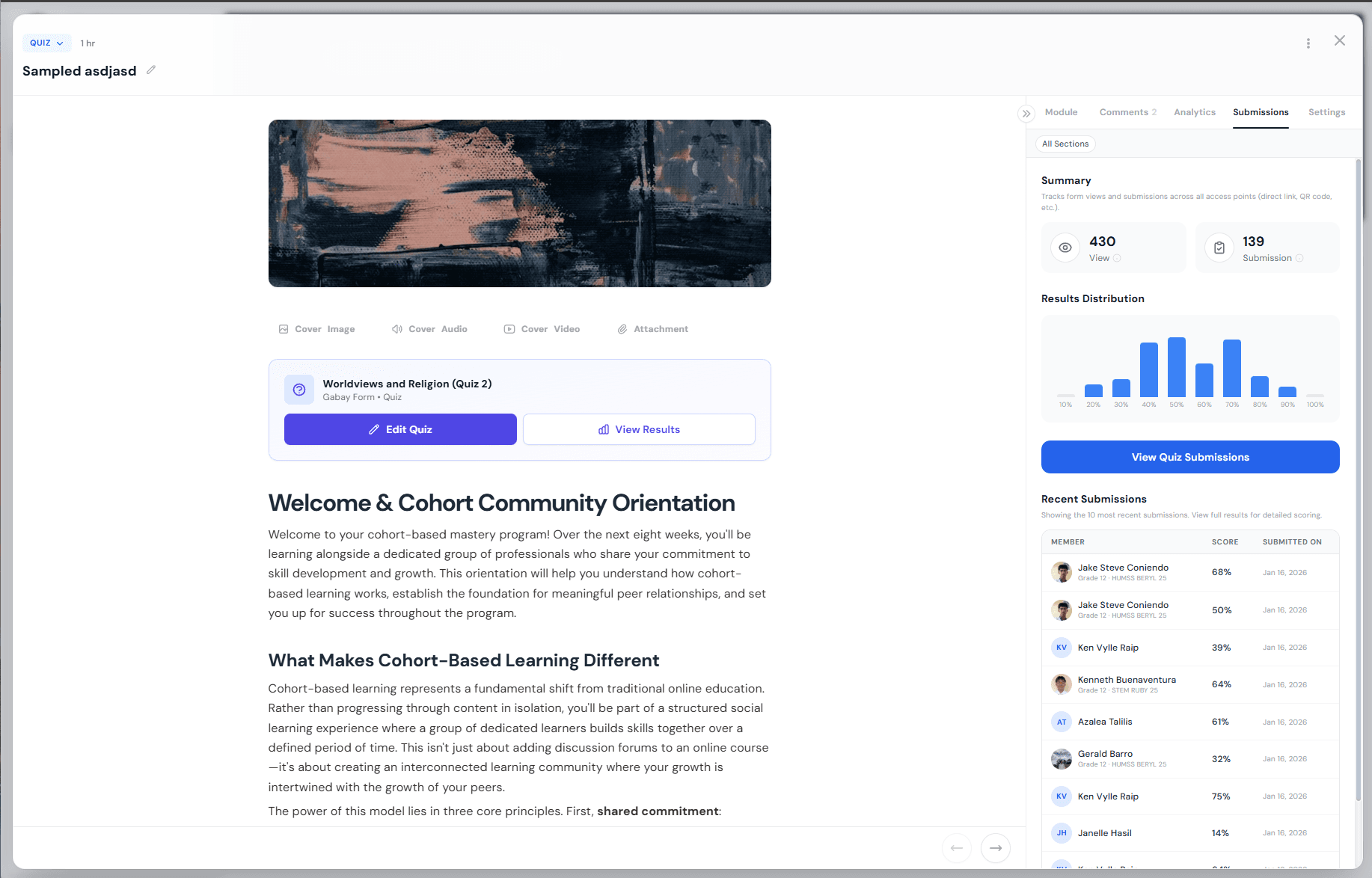 Modern Course Builder Interface
